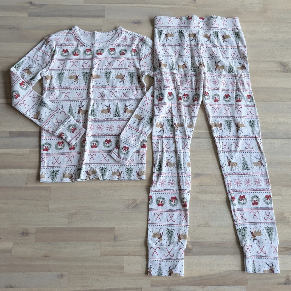 GAP Kids Organic‎ Cotton Holiday, Christmas Pajama Set Size 10